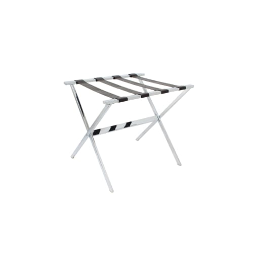 London Luggage Rack, Stainless Steel with Brown Straps